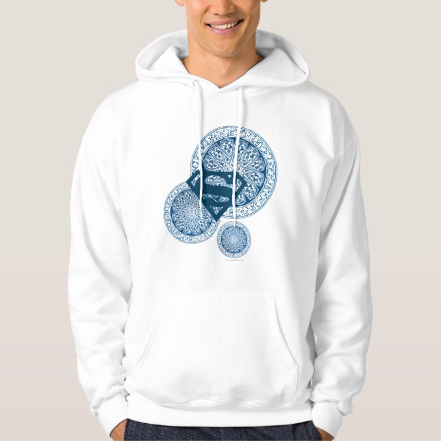 Supergirl Blue Circle Design Hoodie (Front)