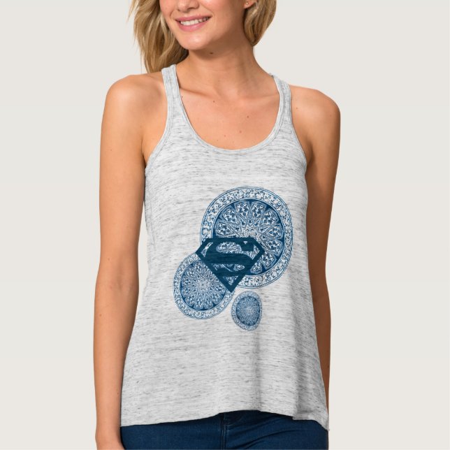 Supergirl Blue Circle Design Singlet (Front)