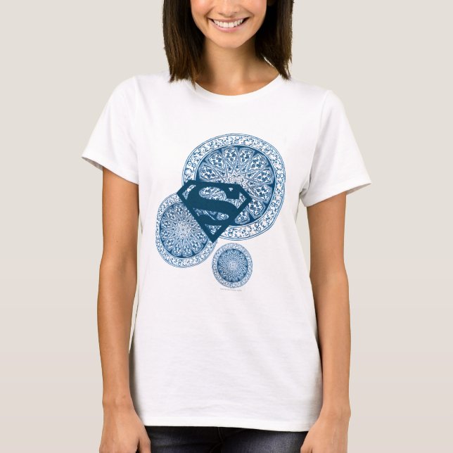 Supergirl Blue Circle Design T-Shirt (Front)