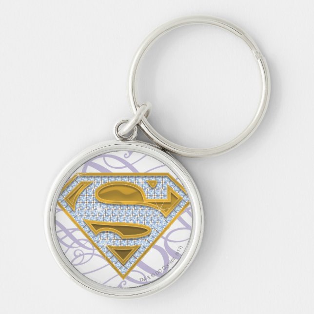 Supergirl Blue Jewels 2 Key Ring (Front)