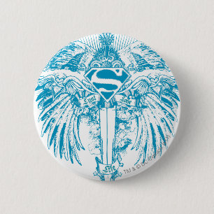 Supergirl Blue Wings 6 Cm Round Badge