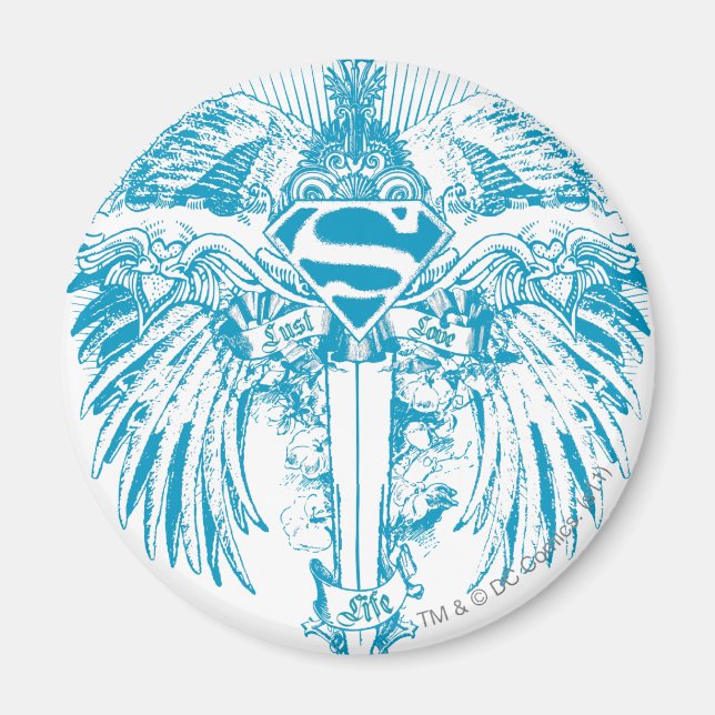 Supergirl Blue Wings Magnet (Front)