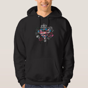 Supergirl British Flag and Roses Hoodie