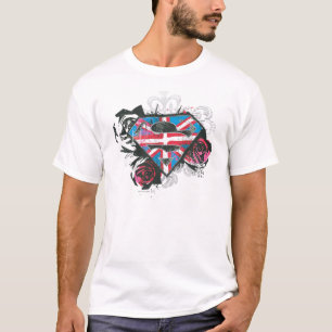 Supergirl British Flag and Roses T-Shirt