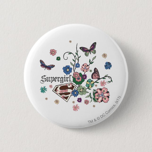 Supergirl Butterflies 6 Cm Round Badge (Front)