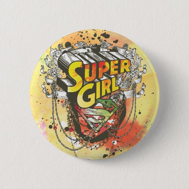 Supergirl Chains 6 Cm Round Badge (Front)