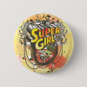 Supergirl Chains 6 Cm Round Badge
