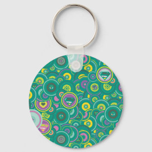 Supergirl Circle Green Pattern Key Ring