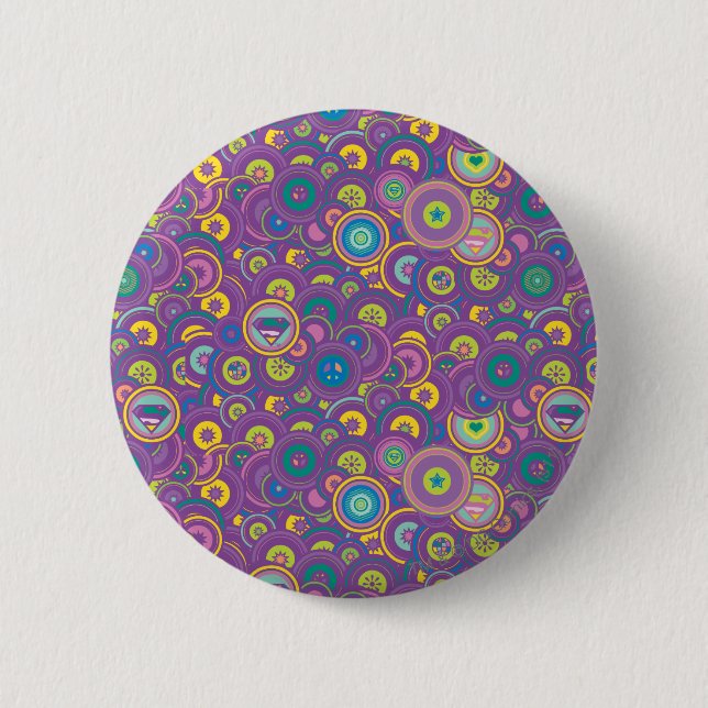 Supergirl Circle Purple Pattern 6 Cm Round Badge (Front)