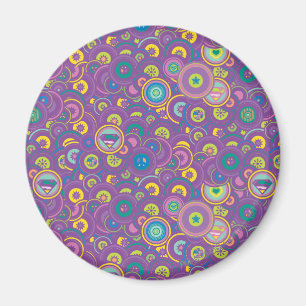 Supergirl Circle Purple Pattern Magnet