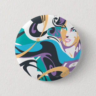 Supergirl Colour Splash Swirls 1 6 Cm Round Badge