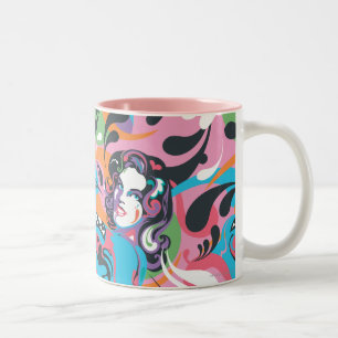 Supergirl Colour Splash Swirls Pattern 2 Two-Tone Coffee Mug