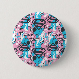 Supergirl Colour Splash Swirls Pattern 7 6 Cm Round Badge