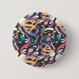 Supergirl Colour Splash Swirls Pattern 8 6 Cm Round Badge