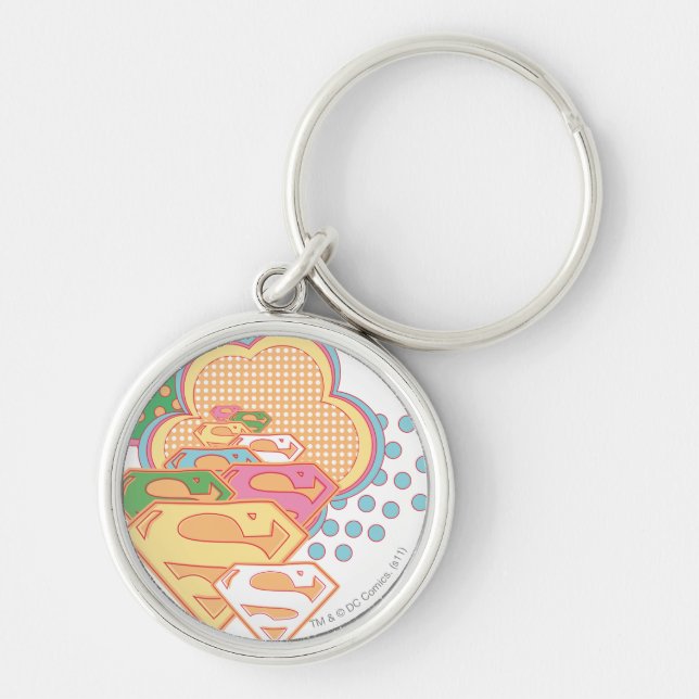 Supergirl Colourful Cloud Logo Key Ring (Front)