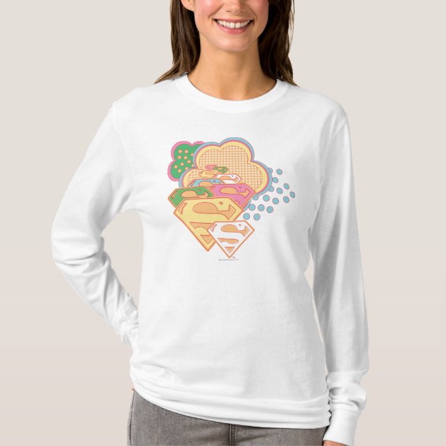 Supergirl Colourful Cloud Logo T-Shirt (Front)