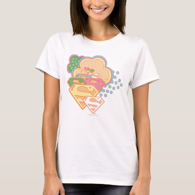 Supergirl Colourful Cloud Logo T-Shirt (Front)
