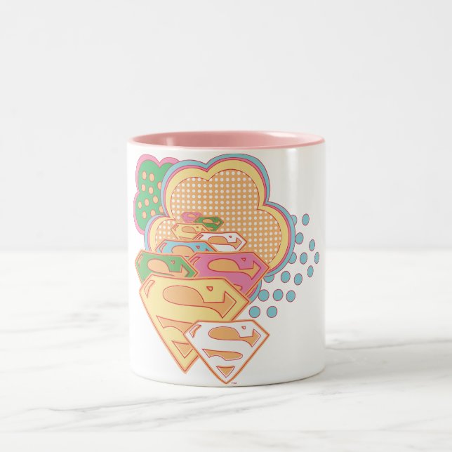 Supergirl Colourful Cloud Logo Two-Tone Coffee Mug (Center)