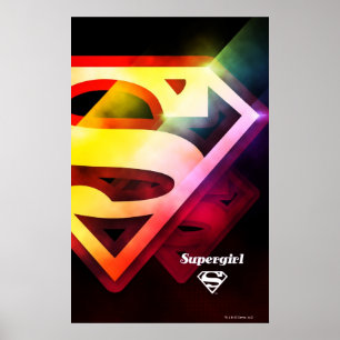 Supergirl Colourful Logo Poster