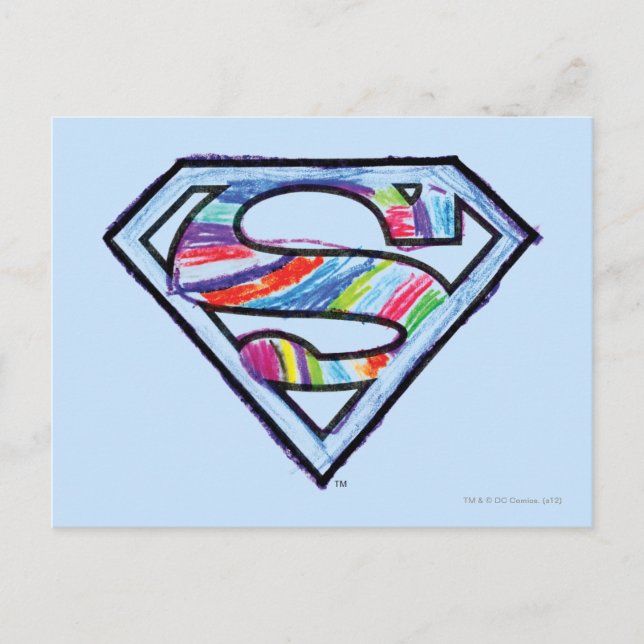 Supergirl Colourful Sketch Logo Postcard (Front)