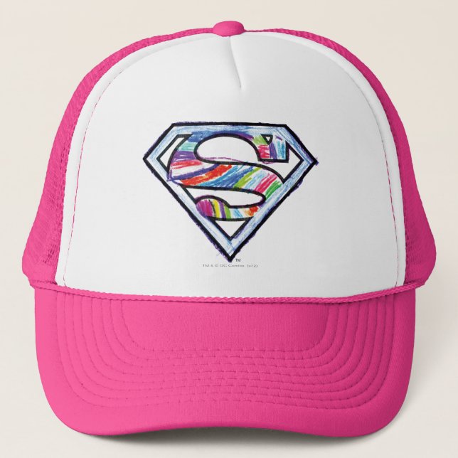 Supergirl Colourful Sketch Logo Trucker Hat (Front)