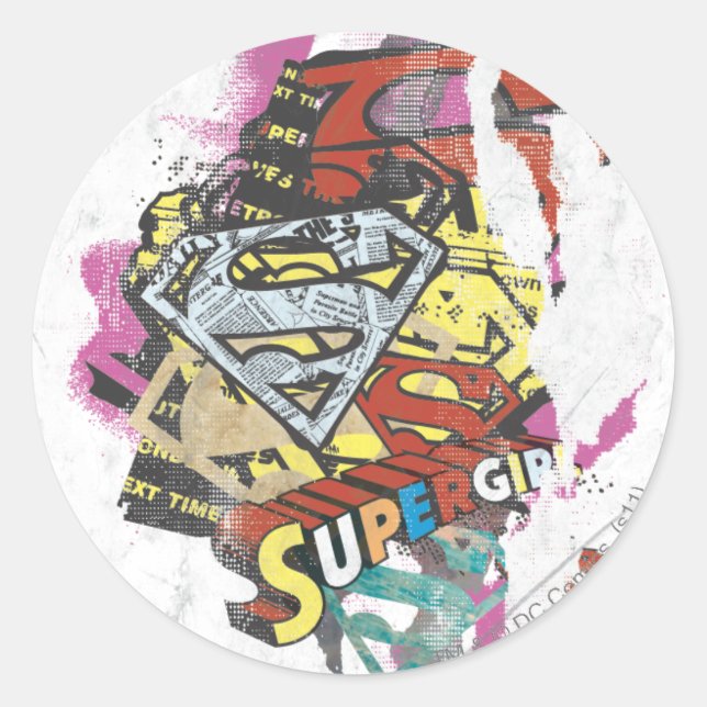 Supergirl Comic Capers 4 Classic Round Sticker (Front)