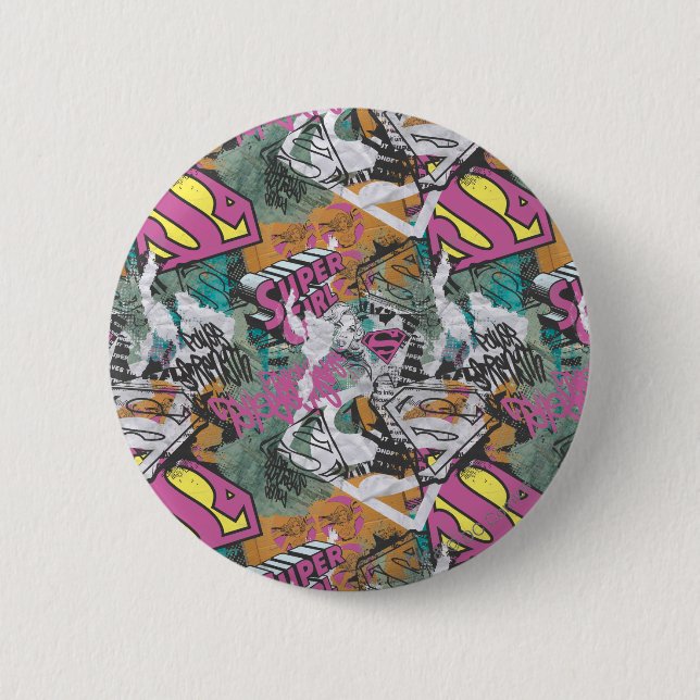 Supergirl Comic Capers Pattern 10 6 Cm Round Badge (Front)