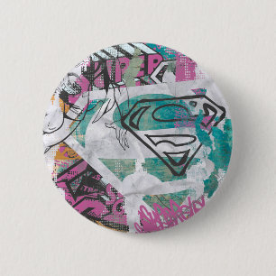 Supergirl Comic Capers Pattern 11 6 Cm Round Badge