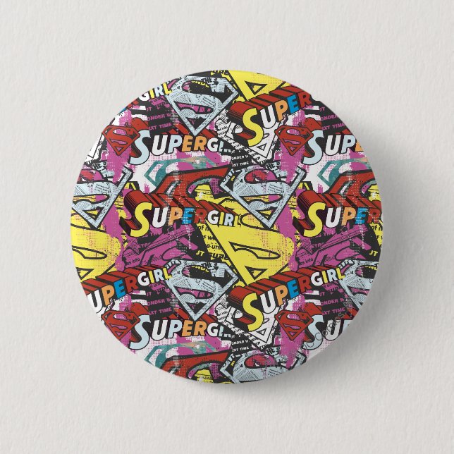 Supergirl Comic Capers Pattern 4 6 Cm Round Badge (Front)