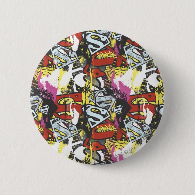 Supergirl Comic Capers Pattern 7 6 Cm Round Badge (Front)