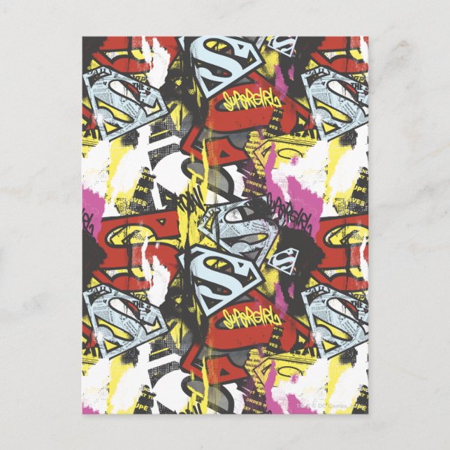 Supergirl Comic Capers Pattern 7 Postcard (Front)