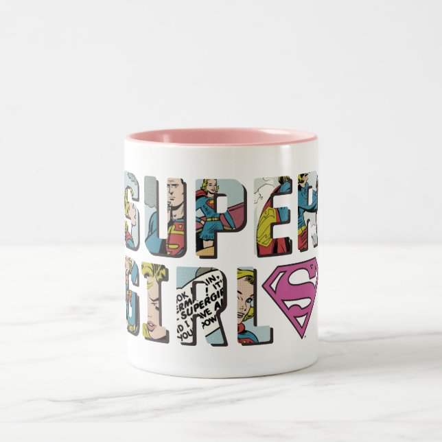 Supergirl Comic Logo Two-Tone Coffee Mug (Center)