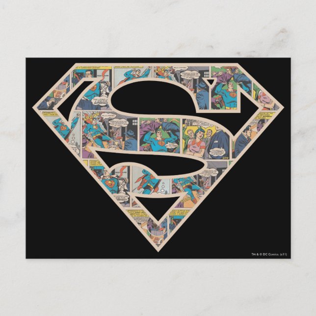 Supergirl Comic Strip Logo Postcard (Front)