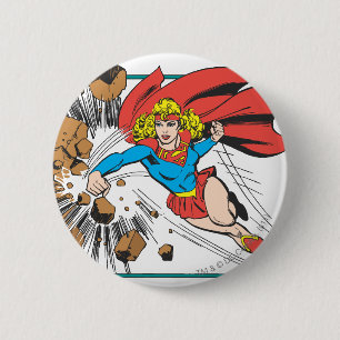 Supergirl Destroys Boulder 6 Cm Round Badge