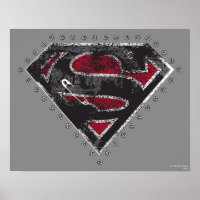 Supergirl Distressed Logo Black and Red