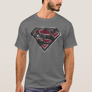 Supergirl Distressed Logo Black and Red T-Shirt