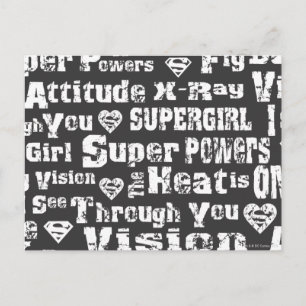 Supergirl Distressed Text Postcard