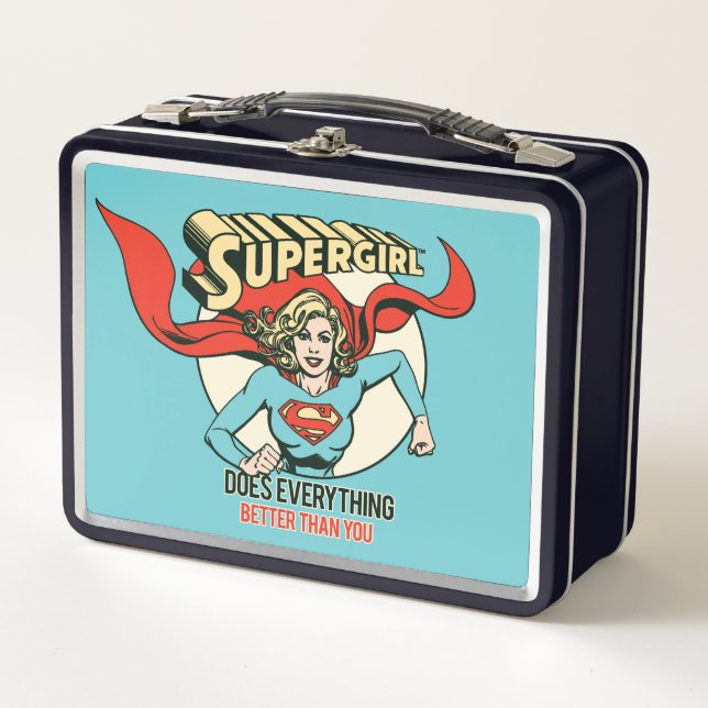 Supergirl Does Everything Better Than You Metal Lunch Box (Front)