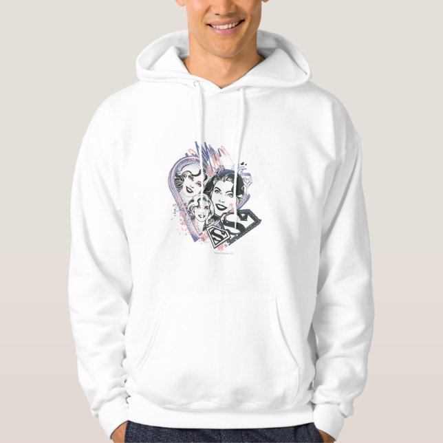 Supergirl Face Collage Hoodie (Front)