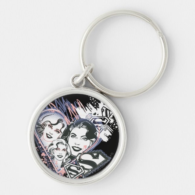 Supergirl Face Collage Key Ring (Front)