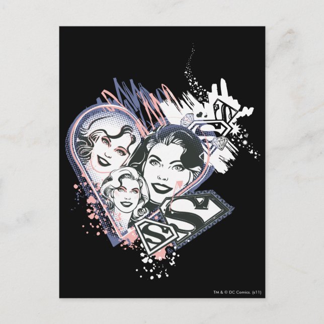Supergirl Face Collage Postcard (Front)