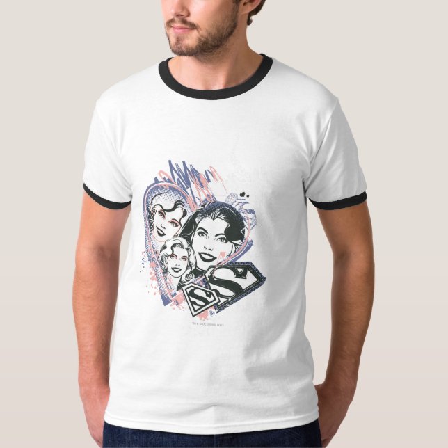 Supergirl Face Collage T-Shirt (Front)