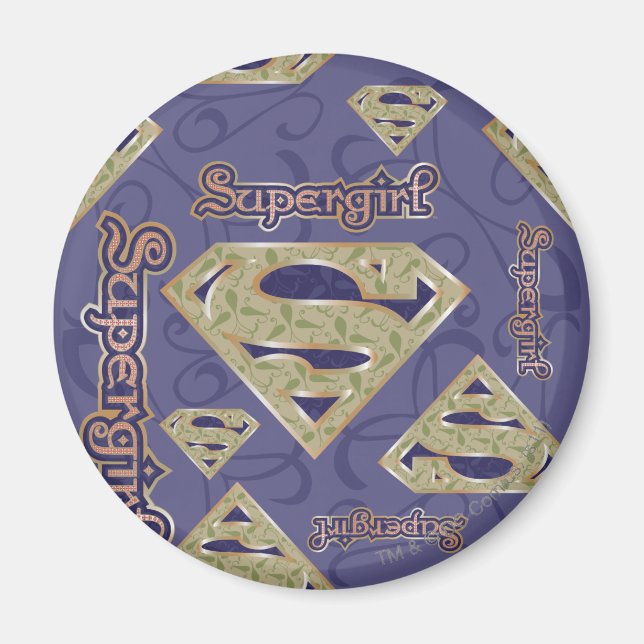 Supergirl Fancy Logo Collage Magnet (Front)