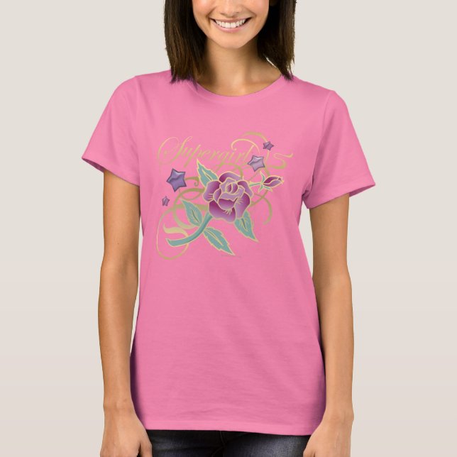 Supergirl Fancy Roses T-Shirt (Front)