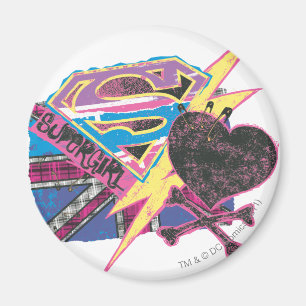 Supergirl Flag and Crossbones Magnet