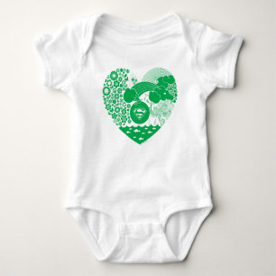 Supergirl Floral Peace Heart Graphic Baby Bodysuit