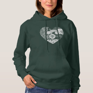 Supergirl Floral Peace Heart Graphic Hoodie
