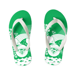Supergirl Floral Peace Heart Graphic Kid's Jandals