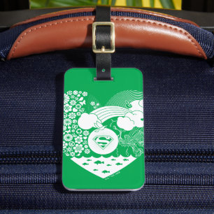 Supergirl Floral Peace Heart Graphic Luggage Tag