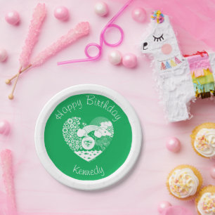 Supergirl Floral Peace Heart Graphic Paper Plate